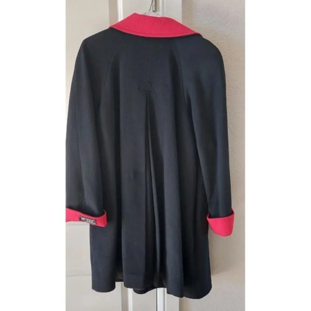 Black/Red Charles Klein Wool Maternity Peacoat‎ , Size Medium Never Worn